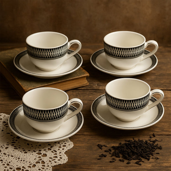 Ceramic Tea / cups and Saucer / Rakabi Set of 12 Pcs