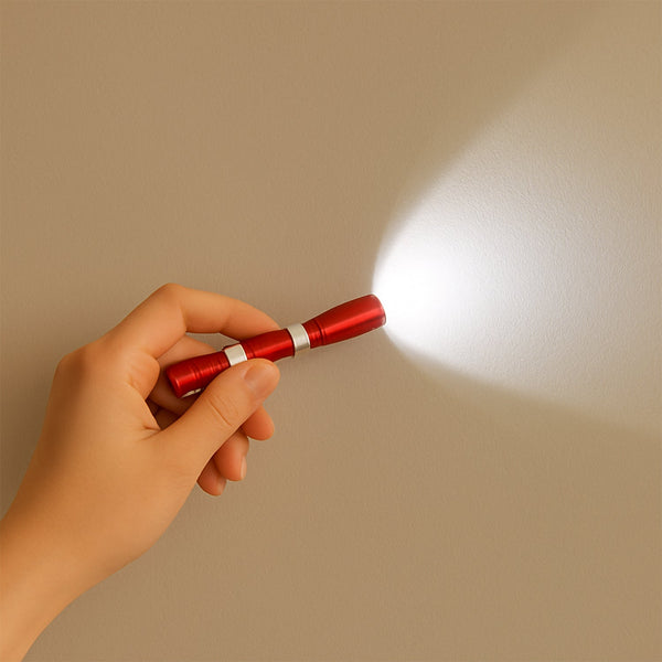 Portable Mini Torch / Flashlight LED Powerful High Lumens Pen Light with Clip, Portable Pocket Compact Torch for Emergency AA Battery operated (1 Pc / Battery not included)
